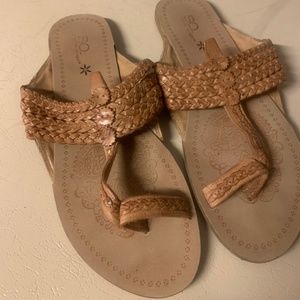 SO Tan Sandals, Size 8